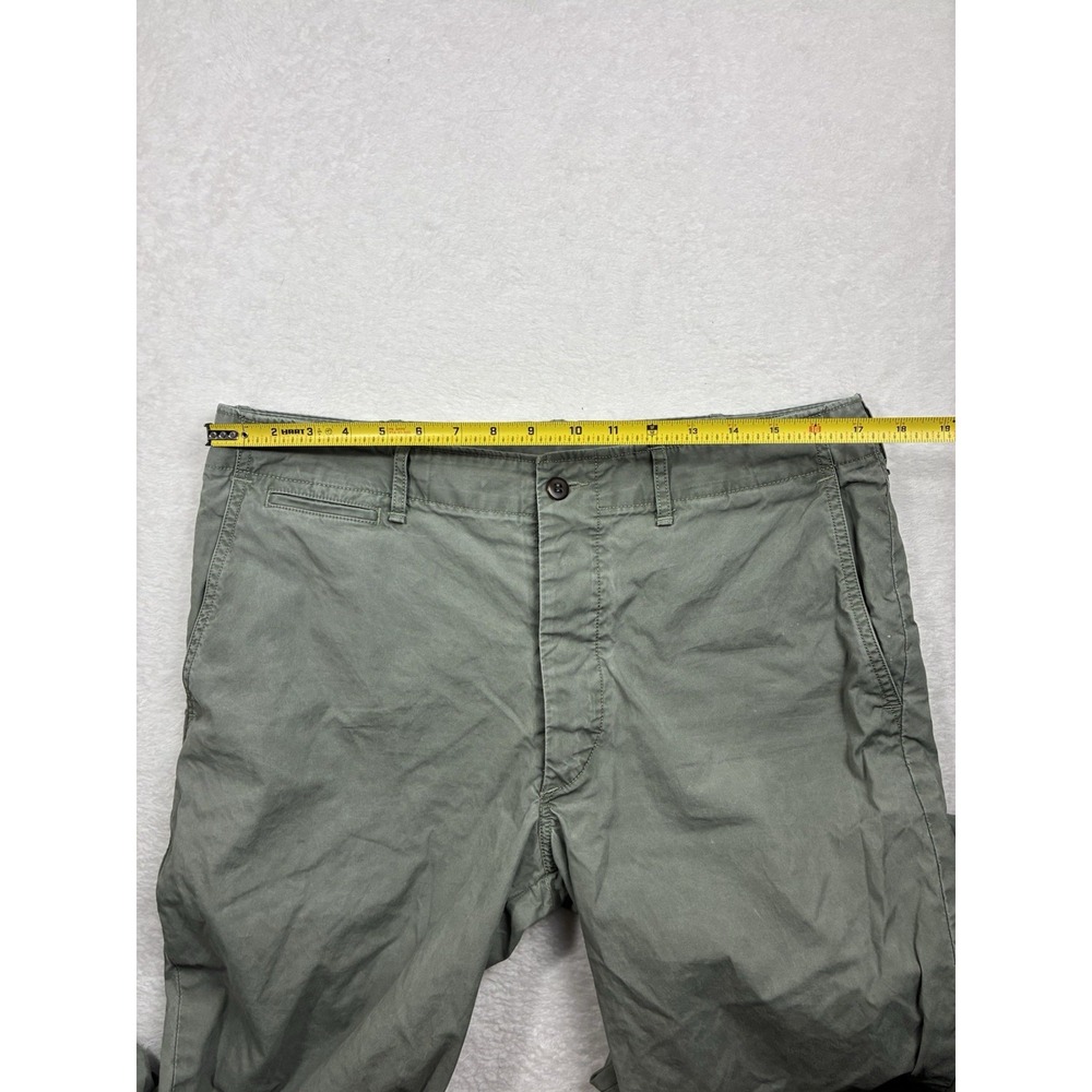 Buck Mason Men's 34 washed Green parachute poplin pants officer pants 14140 - Picture 6 of 9